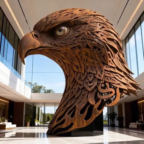 Sculpture Aigle en acier corten