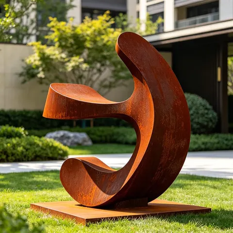 Sculpture Crochet en acier corten