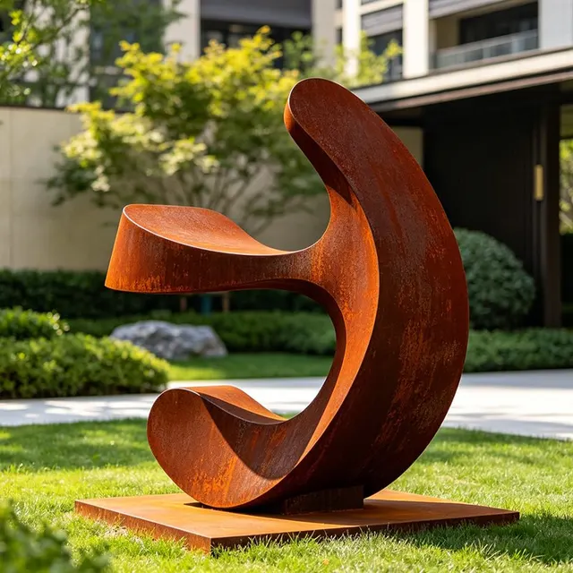 Sculpture Crochet en acier corten