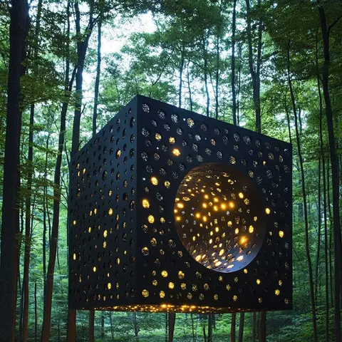 Sculptures avec éclairage LED SCULPTURE CORTEN