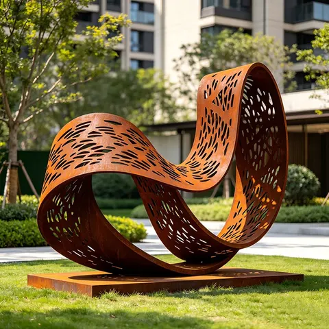 Sculpture Dentelle en acier corten