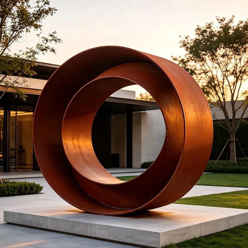 Sculpture Écho en acier corten