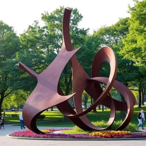 Sculpture Entrelacs en acier corten
