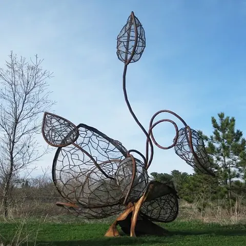 Sculpture Feuillages en acier corten