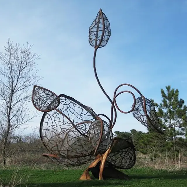 Sculpture Feuillages en acier corten