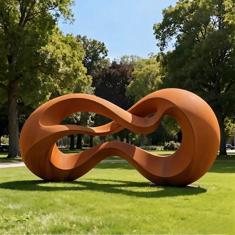 Sculpture Infini en acier corten