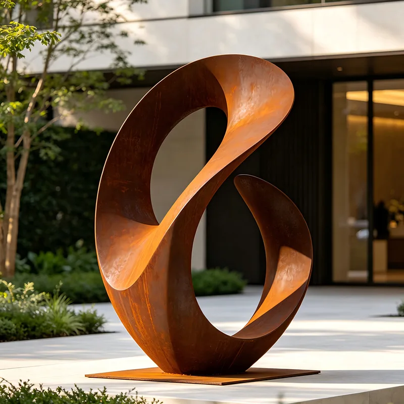 Sculpture Lacet en acier corten