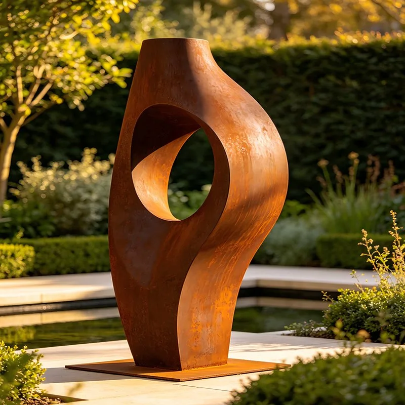 Sculpture Monolithe en acier corten