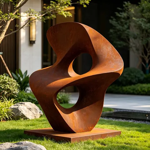 Sculpture Nœud en acier corten