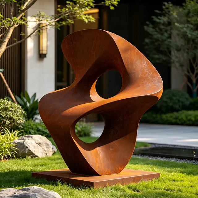 Sculpture Nœud en acier corten