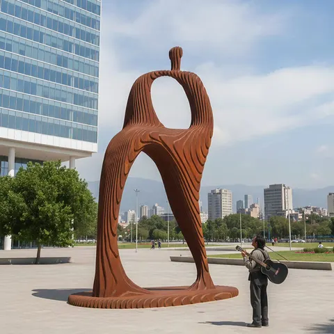 Sculpture Silhouette en acier corten
