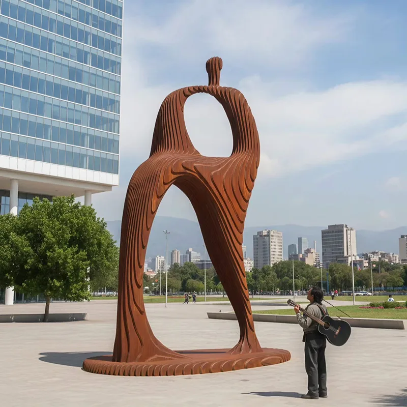 Sculpture Silhouette en acier corten