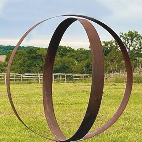 Sphère Armillaire en acier corten