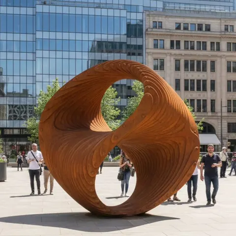 Sphère Pelote en acier corten